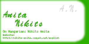 anita nikits business card